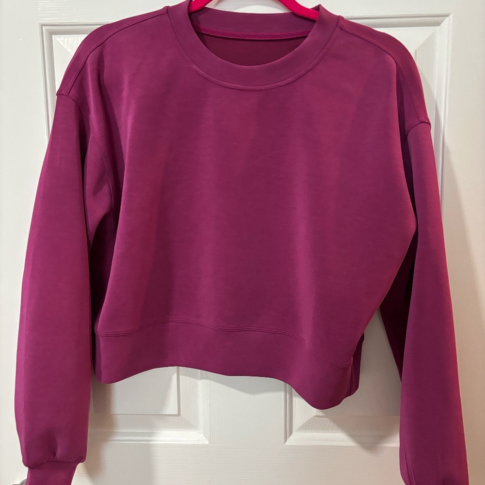 lululemon Softstreme Perfectly Oversized Cropped Crew Magenta Purple Size 2